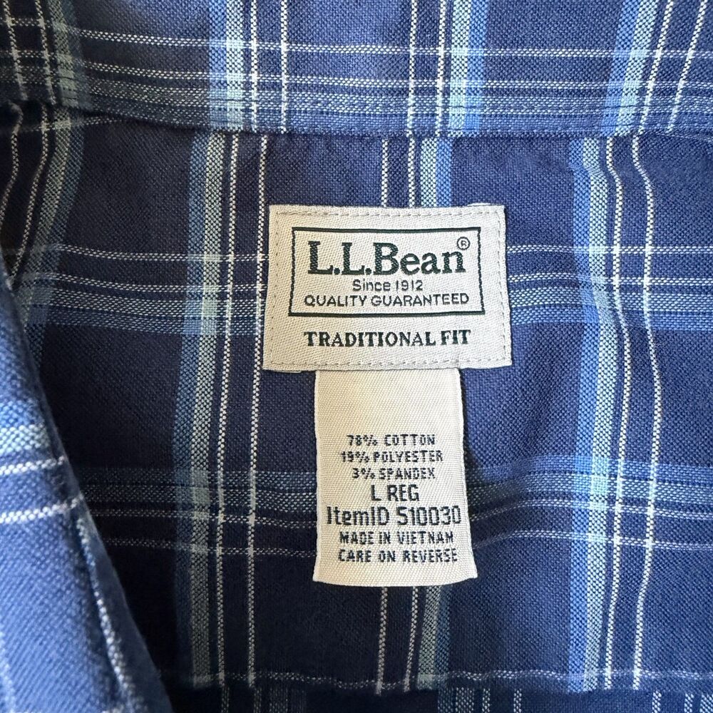 L.L. Bean Men's Traditional Fit Plaid‎ Button Down Shirt -Size Large Regular - Picture 4 of 5